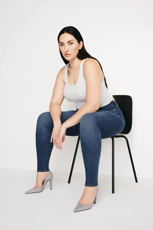 Women GOOD AMERICAN Jeans GOOD LEGS SKINNYJEANS Blue004