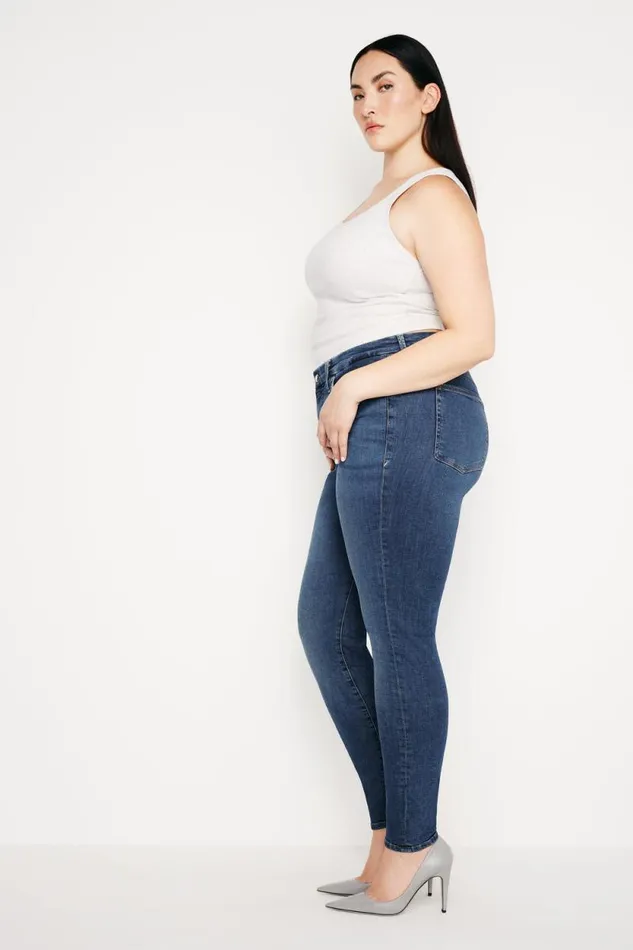 Women GOOD AMERICAN Jeans GOOD LEGS SKINNYJEANS Blue004