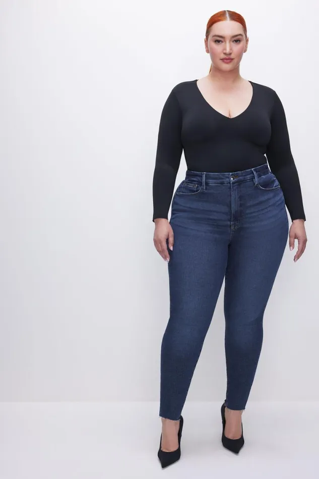 Women GOOD AMERICAN Jeans GOOD LEGS SKINNYJEANS Blue866