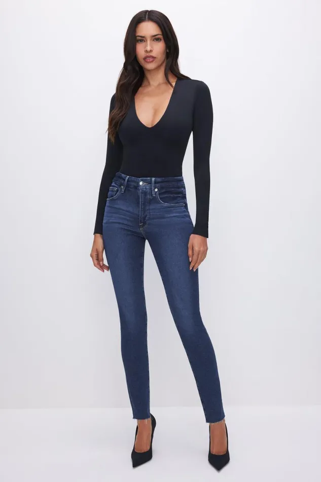 Women GOOD AMERICAN Jeans GOOD LEGS SKINNYJEANS Blue866