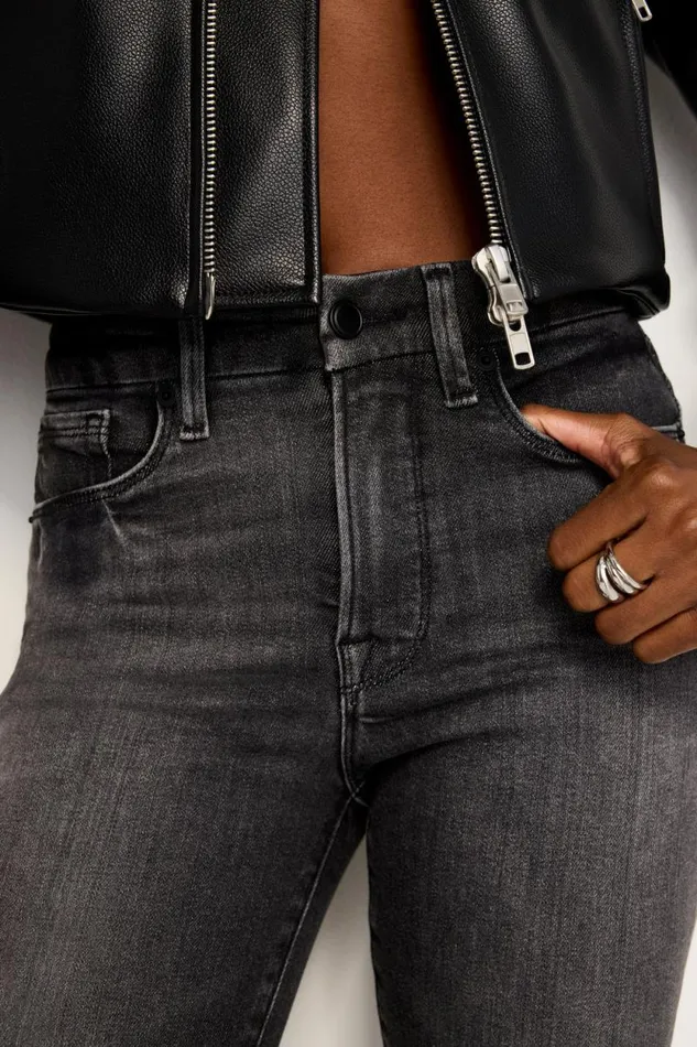 Women GOOD AMERICAN Jeans GOOD LEGS STRAIGHT LIGHT COMPRESSIONJEANS Black266
