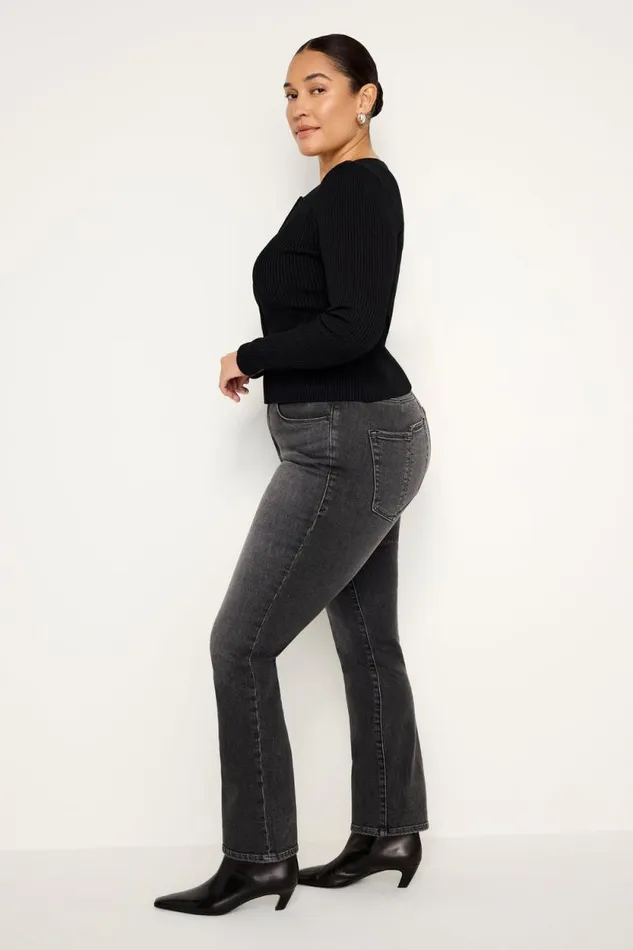 Women GOOD AMERICAN Jeans GOOD LEGS STRAIGHT LIGHT COMPRESSIONJEANS Black266