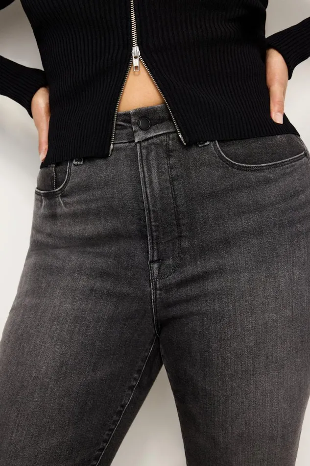Women GOOD AMERICAN Jeans GOOD LEGS STRAIGHT LIGHT COMPRESSIONJEANS Black266