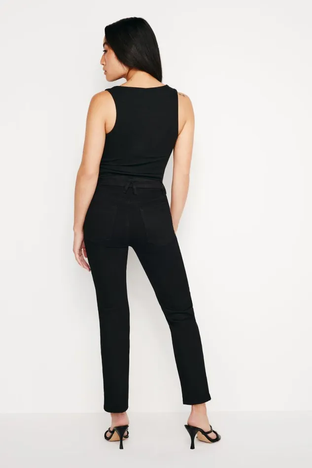 Women GOOD AMERICAN Jeans GOOD PETITE STRAIGHTJEANS Black001