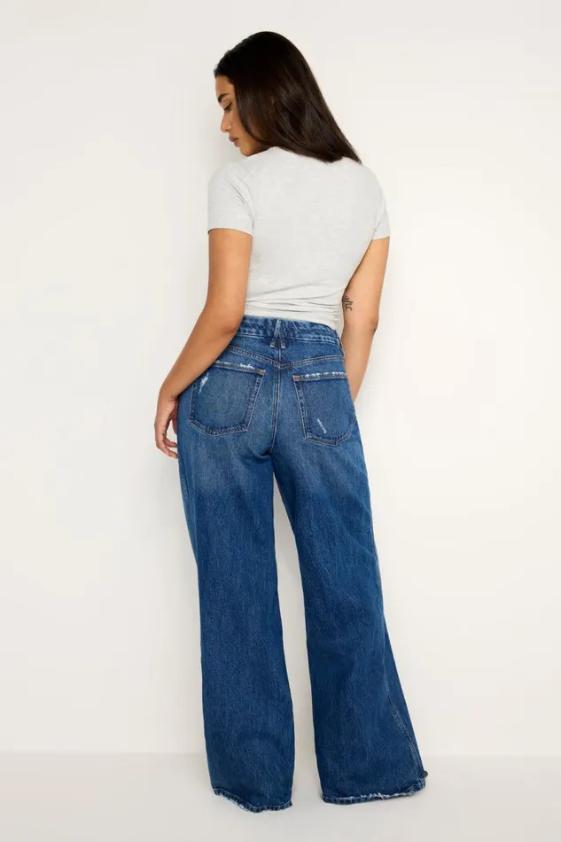 Women GOOD AMERICAN Jeans GOOD SKATE WIDEJEANS Indigo713