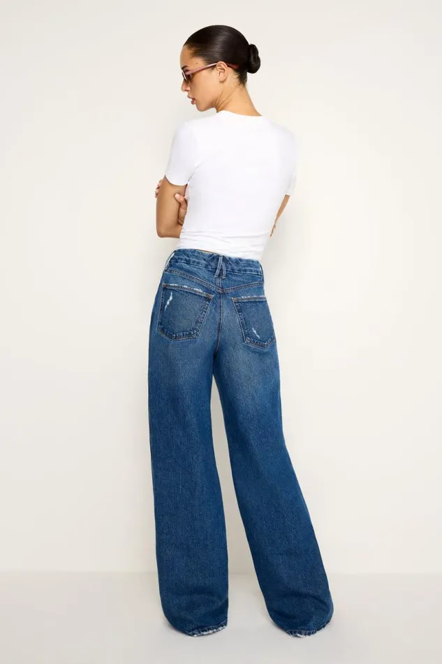 Women GOOD AMERICAN Jeans GOOD SKATE WIDEJEANS Indigo713