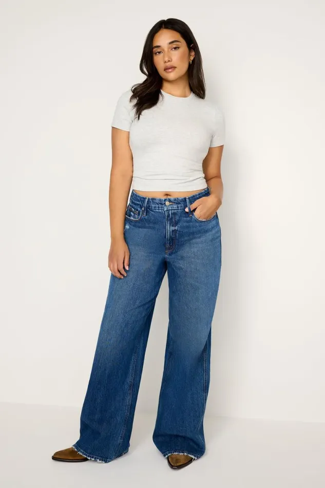 Women GOOD AMERICAN Jeans GOOD SKATE WIDEJEANS Indigo713