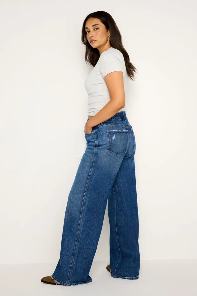 Women GOOD AMERICAN Jeans GOOD SKATE WIDEJEANS Indigo713