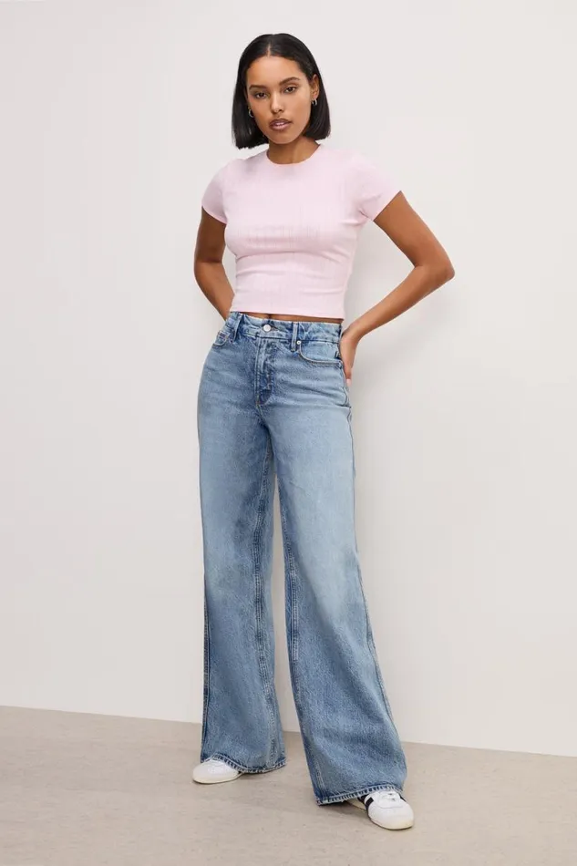 Women GOOD AMERICAN Jeans GOOD SKATE WIDEJEANS Indigo756