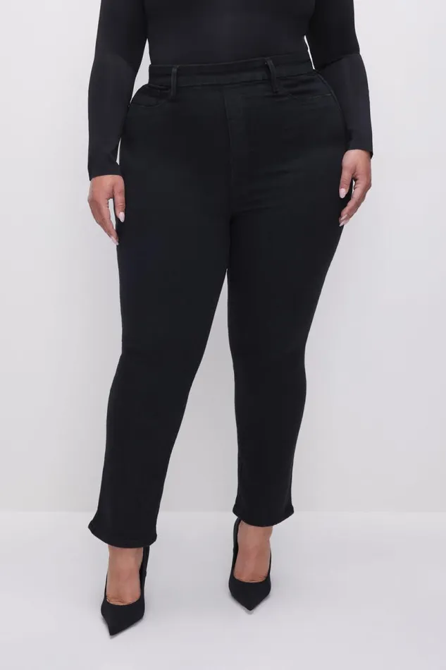Women GOOD AMERICAN Jeans POWER STRETCH PULLON STRAIGHTJEANS Black001
