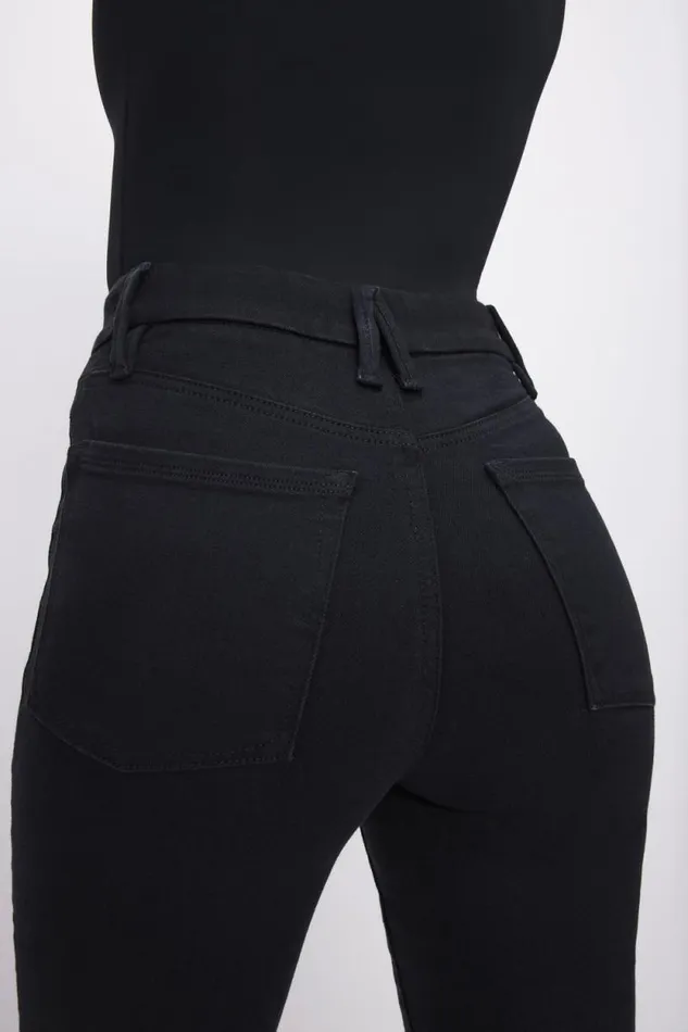 Women GOOD AMERICAN Jeans POWER STRETCH PULLON STRAIGHTJEANS Black001