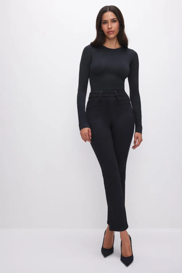 Women GOOD AMERICAN Jeans POWER STRETCH PULLON STRAIGHTJEANS Black001