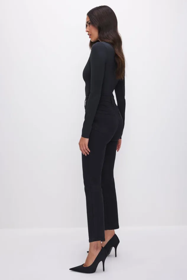Women GOOD AMERICAN Jeans POWER STRETCH PULLON STRAIGHTJEANS Black001