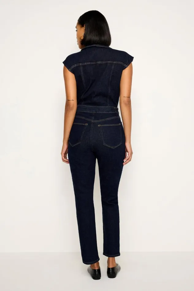 Women GOOD AMERICAN Jumpsuits RINSED DENIM FIT FOR SUCCESSJUMPSUIT Indigo716