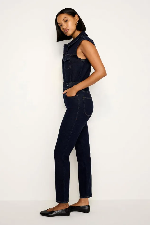 Women GOOD AMERICAN Jumpsuits RINSED DENIM FIT FOR SUCCESSJUMPSUIT Indigo716
