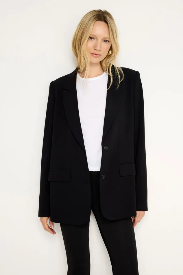 Women GOOD AMERICAN Outerwear ESSENTIAL SUITING OVERSIZEDBLAZER Black001