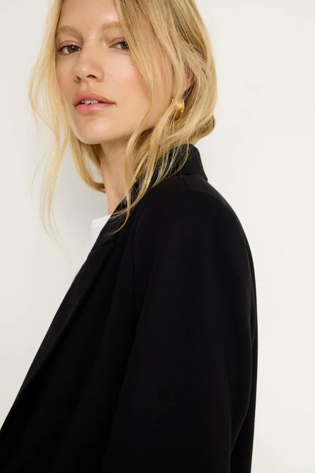 Women GOOD AMERICAN Outerwear ESSENTIAL SUITING OVERSIZEDBLAZER Black001