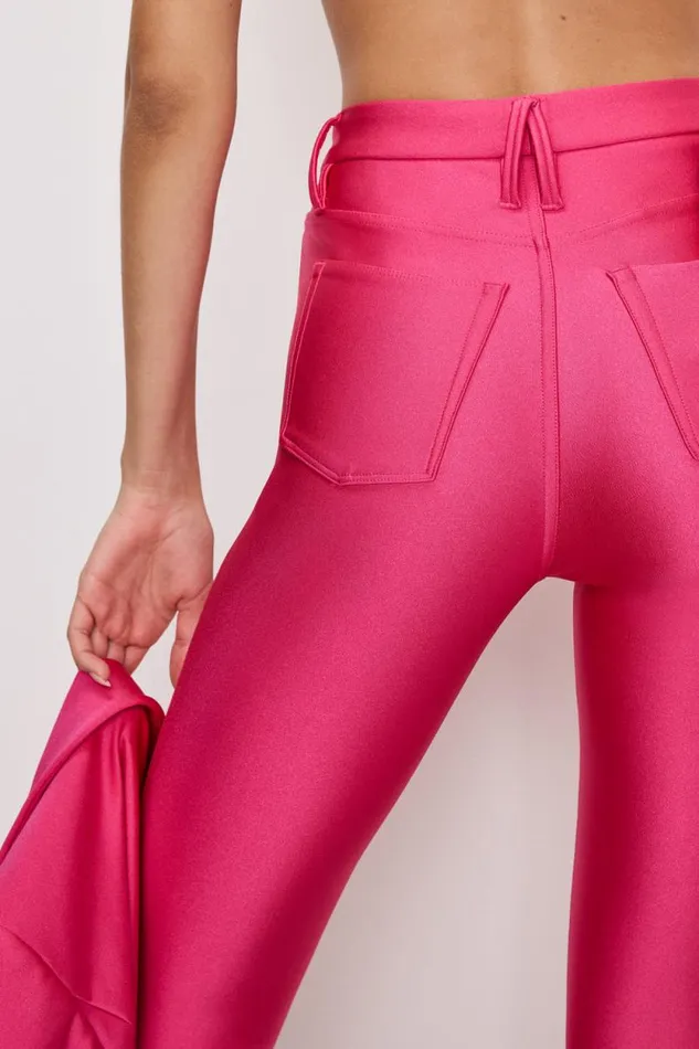 Women GOOD AMERICAN Pants COMPRESSION SHINE GOOD WAISTLEGGINGS Ballerina Pink004