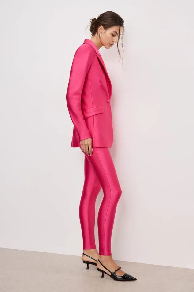 Women GOOD AMERICAN Pants COMPRESSION SHINE GOOD WAISTLEGGINGS Ballerina Pink004