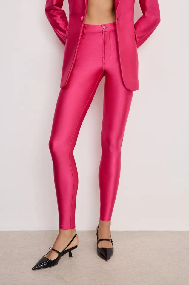 Women GOOD AMERICAN Pants COMPRESSION SHINE GOOD WAISTLEGGINGS Ballerina Pink004