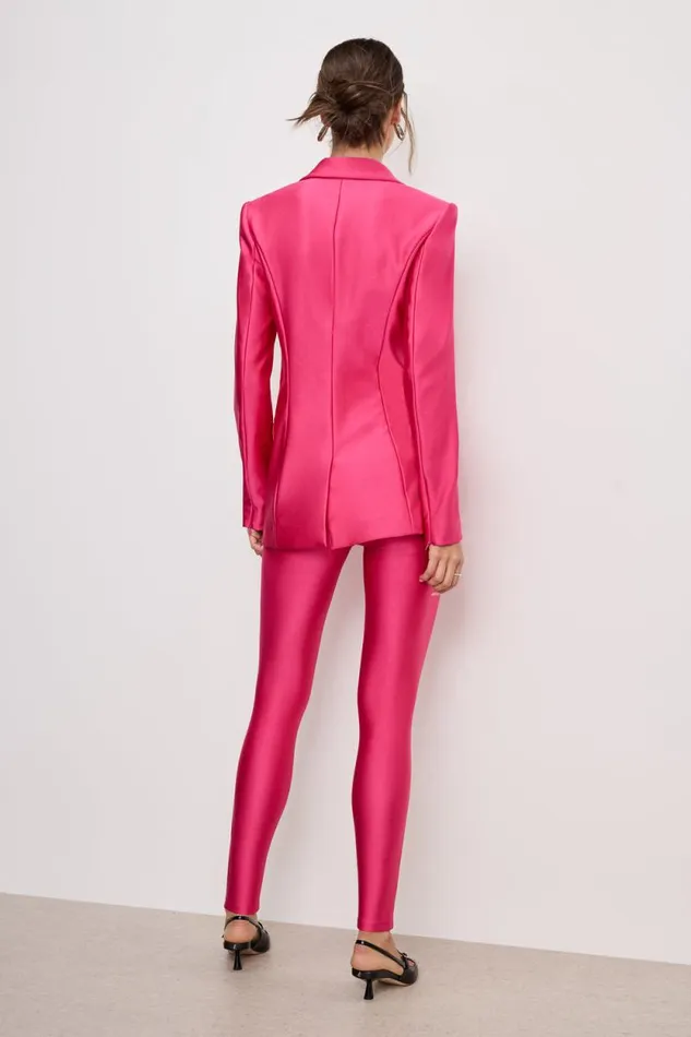 Women GOOD AMERICAN Pants COMPRESSION SHINE GOOD WAISTLEGGINGS Ballerina Pink004