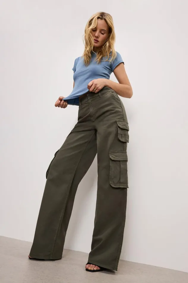 Women GOOD AMERICAN Pants GOOD SKATE TWILL CARGOPANTS Fatigue001 Women GOOD AMERICAN Pants GOOD SKATE TWILL CARGOPANTS Fatigue001