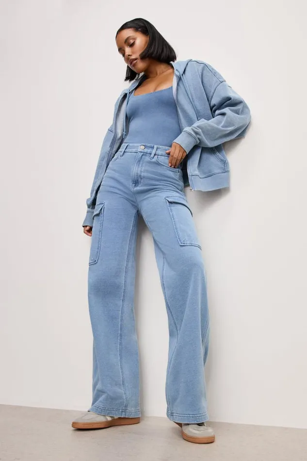 Women GOOD AMERICAN Pants JEANIUS GOOD SKATE CARGOPANTS Indigo376 Women GOOD AMERICAN Pants JEANIUS GOOD SKATE CARGOPANTS Indigo376