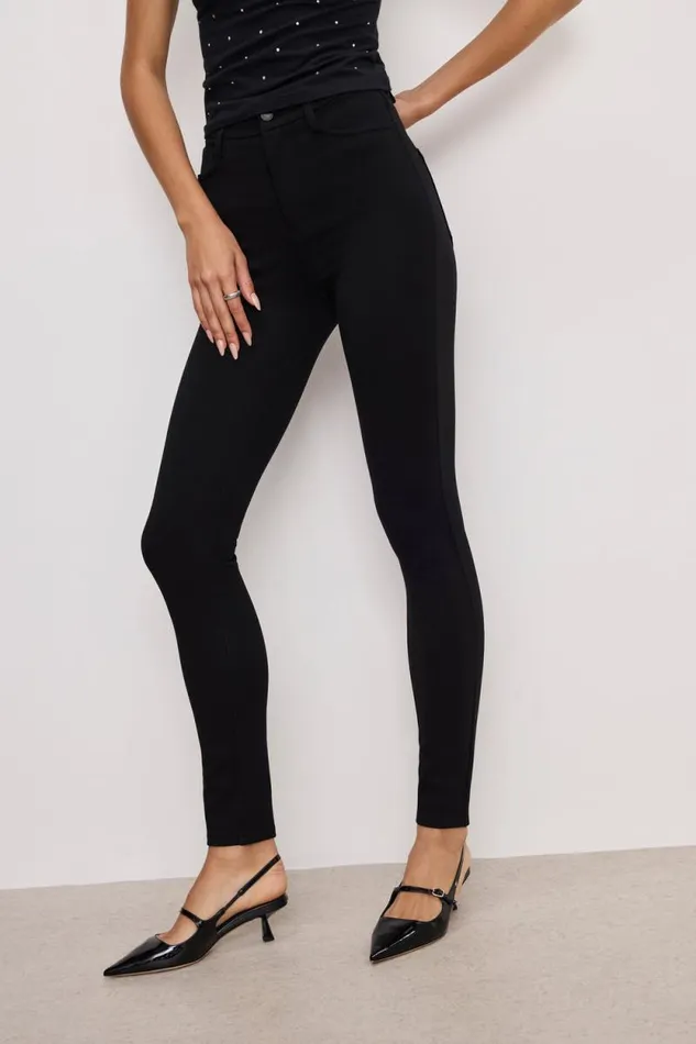 Women GOOD AMERICAN Pants PONTE GOOD WAISTLEGGINGS Black001