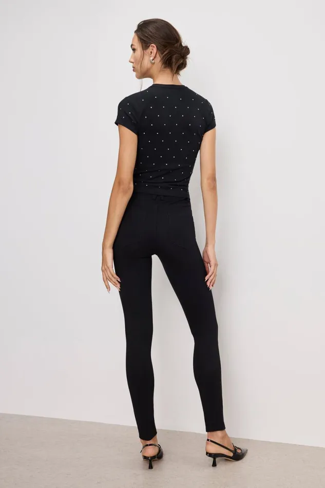 Women GOOD AMERICAN Pants PONTE GOOD WAISTLEGGINGS Black001