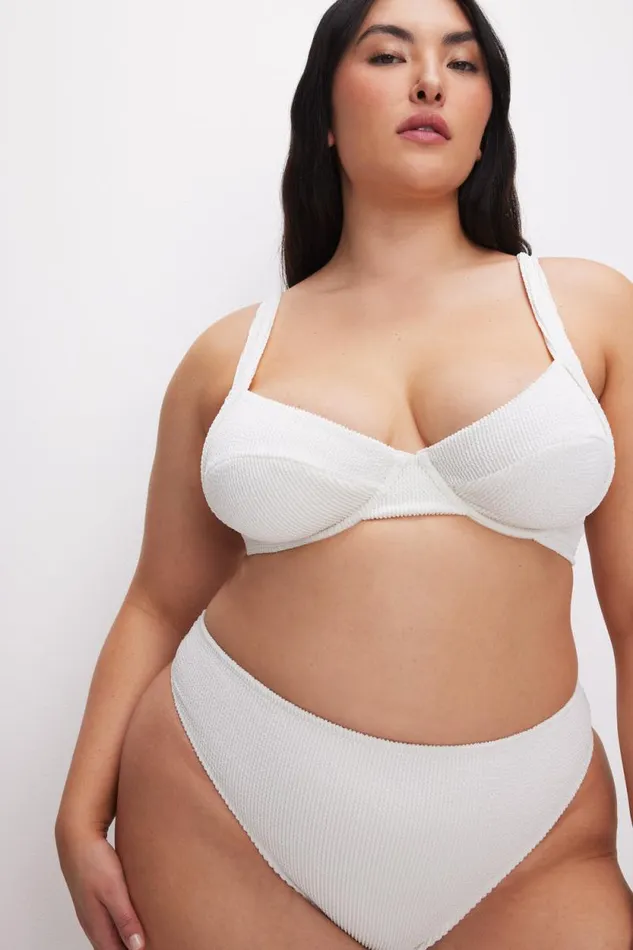 Women GOOD AMERICAN Swim ALWAYS FITS DEMI BIKINITOP Cloud White001