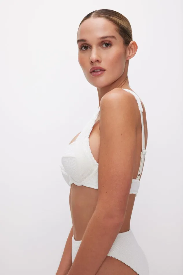 Women GOOD AMERICAN Swim ALWAYS FITS DEMI BIKINITOP Cloud White001