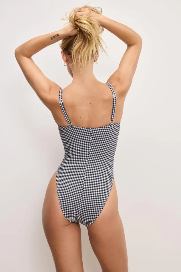 Women GOOD AMERICAN Swim SQUARE NECKSWIMSUIT Black Gingham007 Women GOOD AMERICAN Swim SQUARE NECKSWIMSUIT Black Gingham007