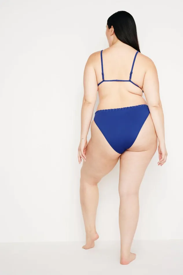 Women GOOD AMERICAN Swim WHIP STITCH COMPRESSION BIKINIBRIEF Capri Blue004