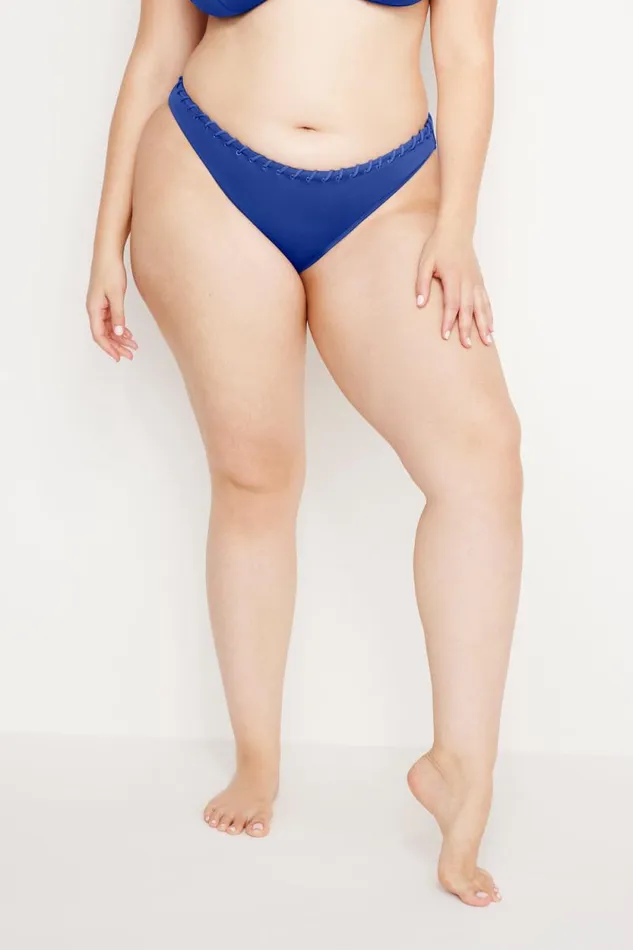 Women GOOD AMERICAN Swim WHIP STITCH COMPRESSION BIKINIBRIEF Capri Blue004