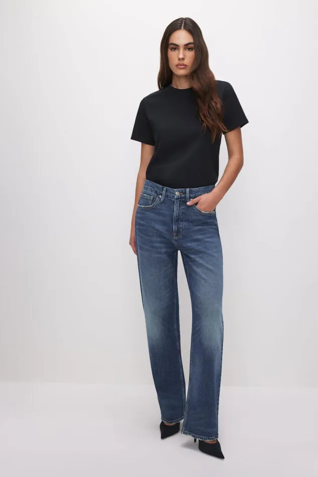 Women GOOD AMERICAN Tops COTTON CLASSICTEE Black001