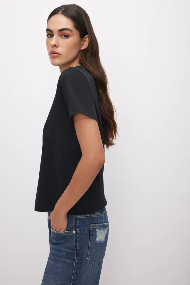 Women GOOD AMERICAN Tops COTTON CLASSICTEE Black001