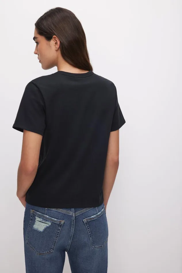 Women GOOD AMERICAN Tops COTTON CLASSICTEE Black001