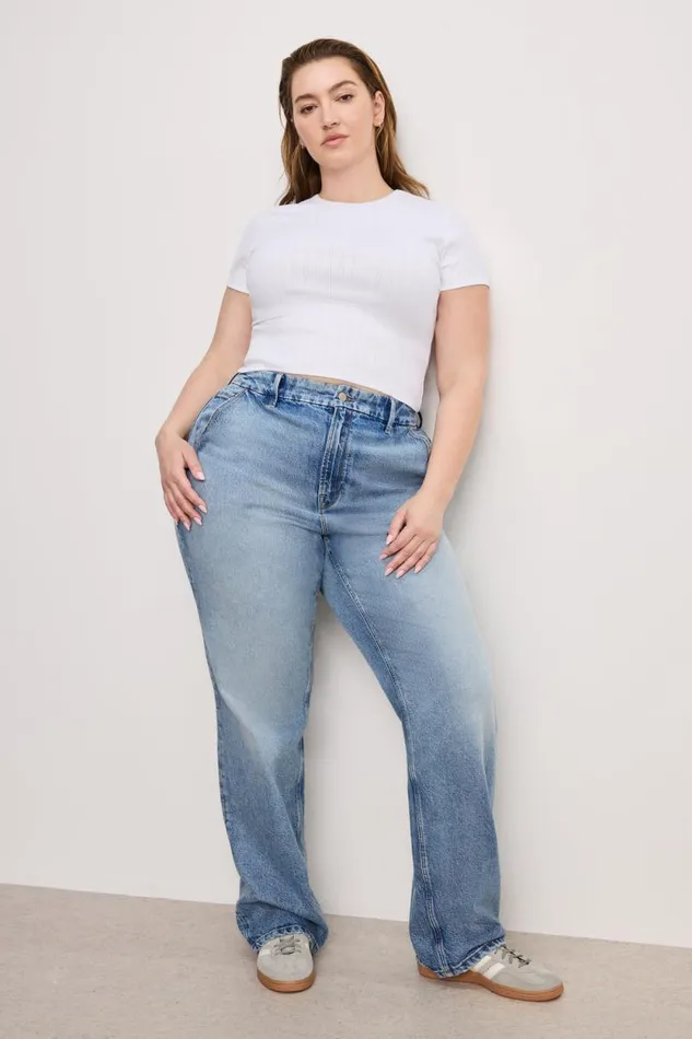Women GOOD AMERICAN Tops COTTON POINTELLE BABYTEE White001
