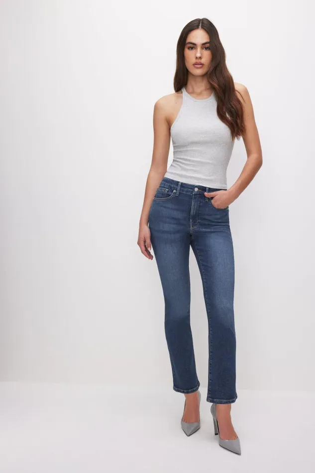 Women GOOD AMERICAN Tops MICRO RIB CREWNECKTANK Heather Grey001