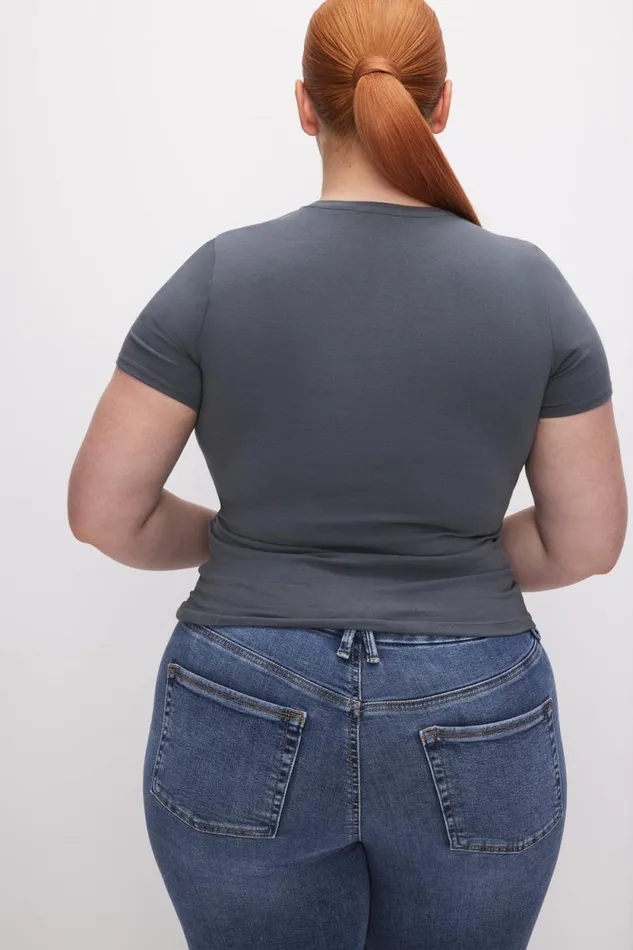 Women GOOD AMERICAN Tops SUPER STRETCH BABYTEE Carbon003