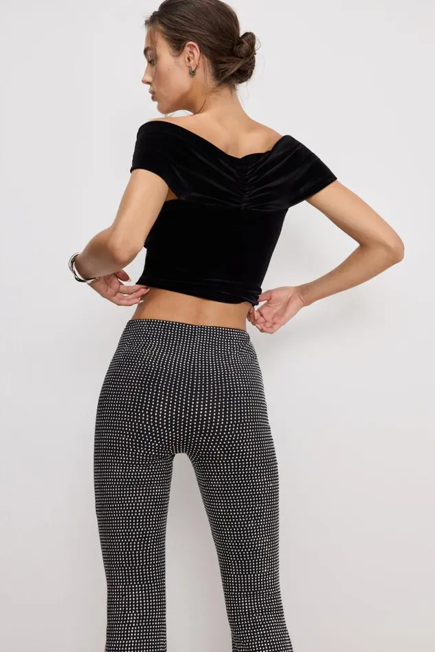 Women GOOD AMERICAN Tops VELVET OFF SHOULDERTOP Black001
