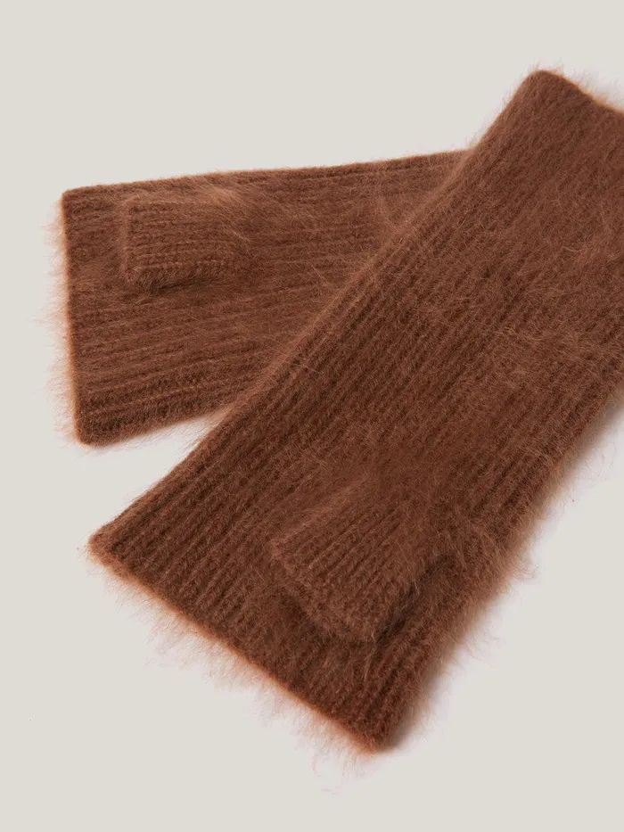 Women Halo Cashmere Mittens Ginger Jigsaw Knitwear and Cashmere