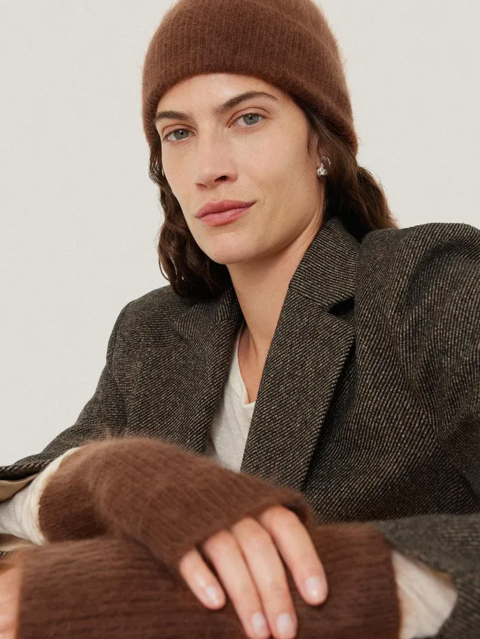 Women Halo Cashmere Mittens Ginger Jigsaw Knitwear and Cashmere