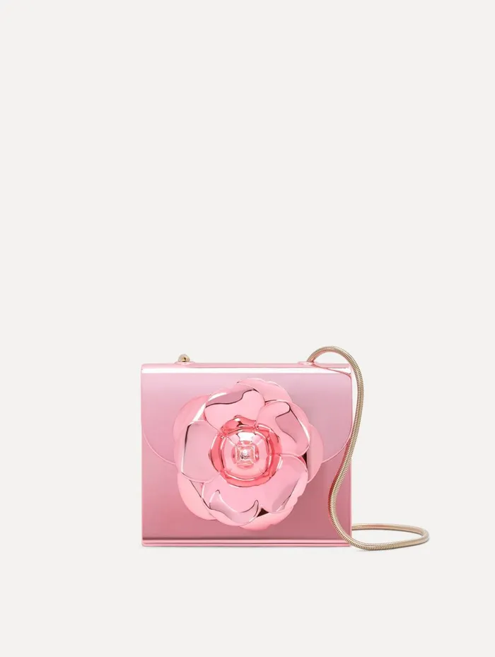 Women Handbags Oscar De La Renta 3D Printed Nano TRO Bag Rose