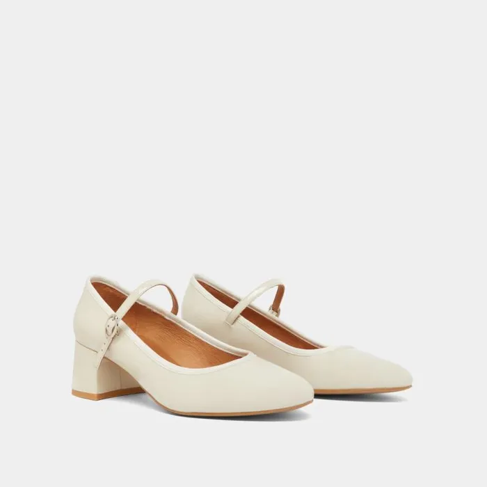 Women Heeled Babies Ecru JONAK Babies Saloms