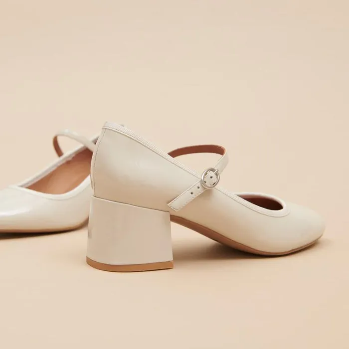 Women Heeled Babies Ecru JONAK Babies Saloms