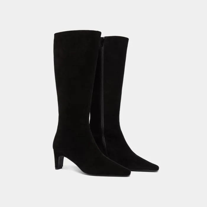 Women Heeled Boots With Pointed Toes Black JONAK Boots Thighhigh Boots