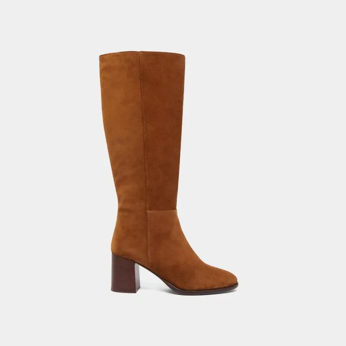Women Heeled Boots With Rounded Toes Cognac JONAK Boots Thighhigh Boots Women Heeled Boots With Rounded Toes Cognac JONAK Boots Thighhigh Boots