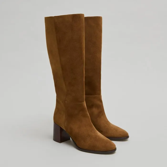 Women Heeled Boots With Rounded Toes Cognac JONAK Boots Thighhigh Boots Women Heeled Boots With Rounded Toes Cognac JONAK Boots Thighhigh Boots