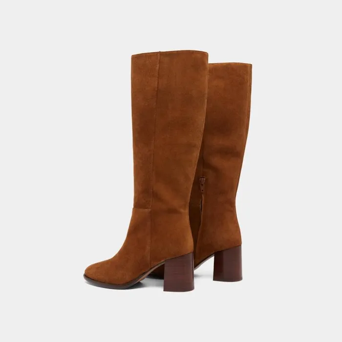 Women Heeled Boots With Rounded Toes Cognac JONAK Boots Thighhigh Boots Women Heeled Boots With Rounded Toes Cognac JONAK Boots Thighhigh Boots
